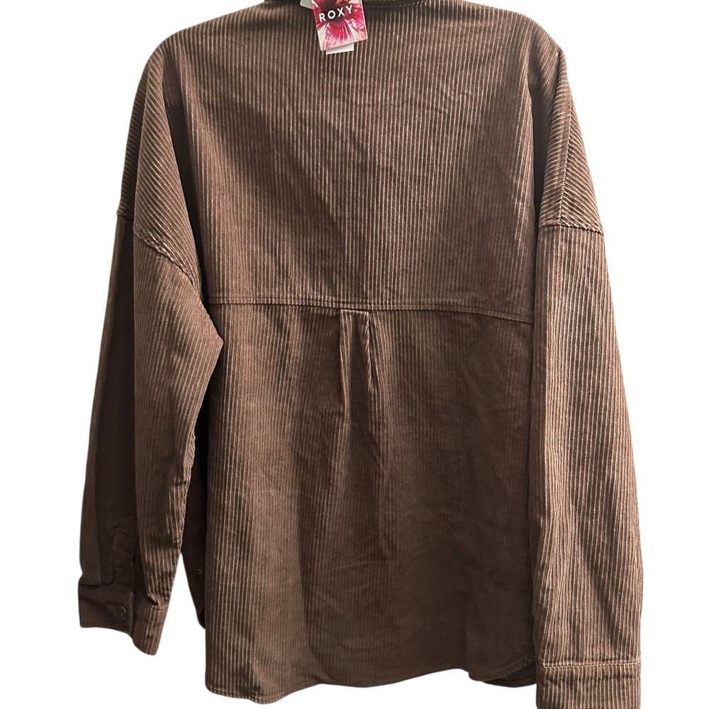Roxy Kick Back Washed Cord brown Shirt Shacket Corduroy size Large NWT - Picture 5 of 9